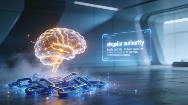 GEO versus SEO Illustration d'un cerveau numérique